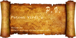 Petres Virág névjegykártya